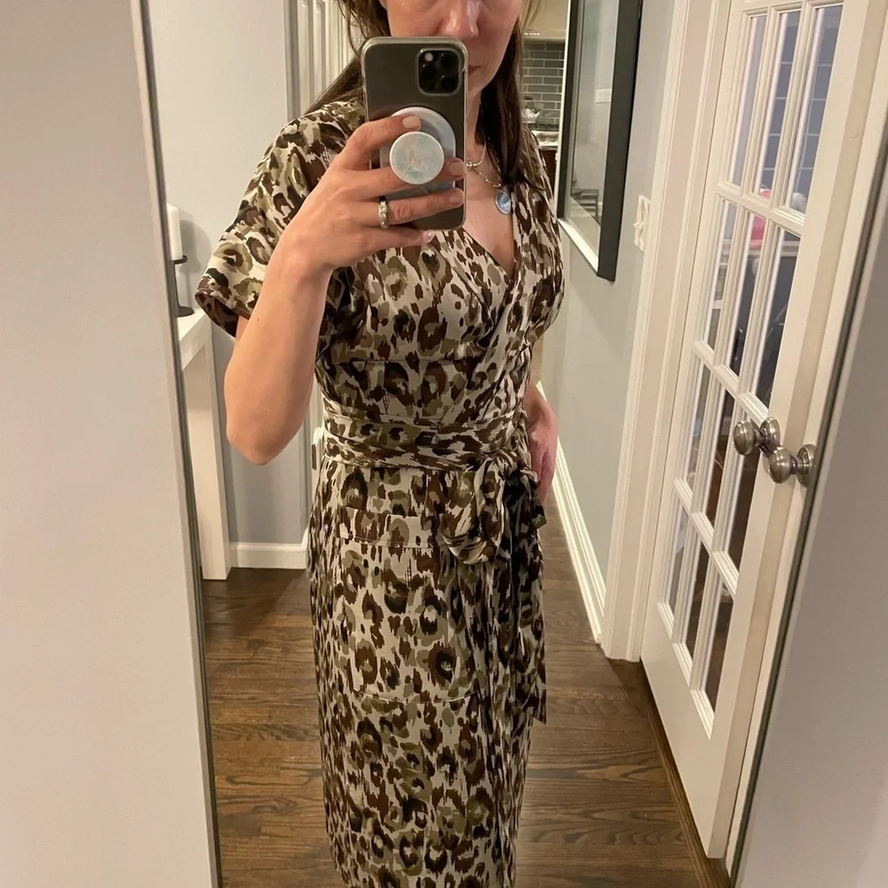 J. Crew Leopard Print Wrap Dress